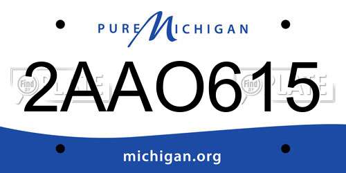 2AAO615 Michigan License Plate