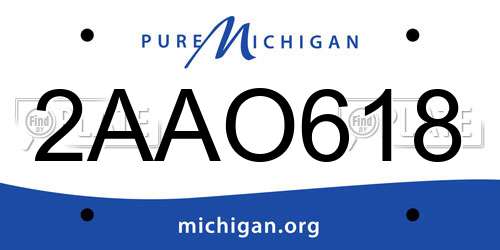 2AAO618 Michigan License Plate