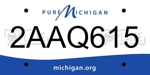 2AAQ615 Michigan License Plate