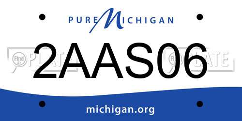 2AAS06 Michigan License Plate