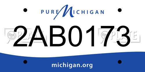 2AB0173 Michigan License Plate