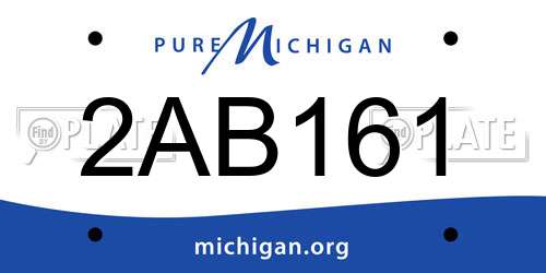 2AB161 Michigan License Plate