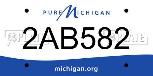 2AB582 Michigan License Plate