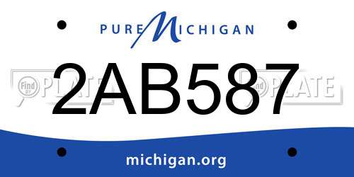 2AB587 Michigan License Plate
