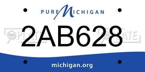 2AB628 Michigan License Plate