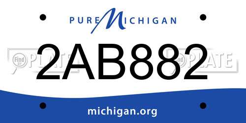 2AB882 Michigan License Plate