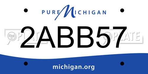 2ABB57 Michigan License Plate