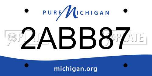 2ABB87 Michigan License Plate