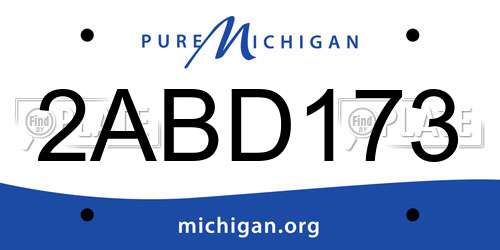2ABD173 Michigan License Plate