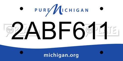 2ABF611 Michigan License Plate