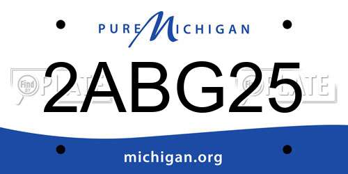 2ABG25 Michigan License Plate