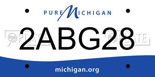 2ABG28 Michigan License Plate