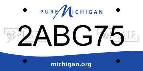 2ABG75 Michigan License Plate