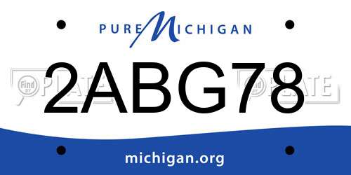 2ABG78 Michigan License Plate