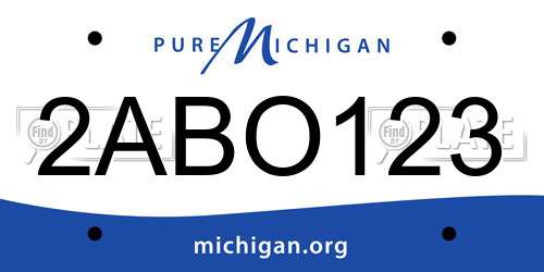 2ABO123 Michigan License Plate