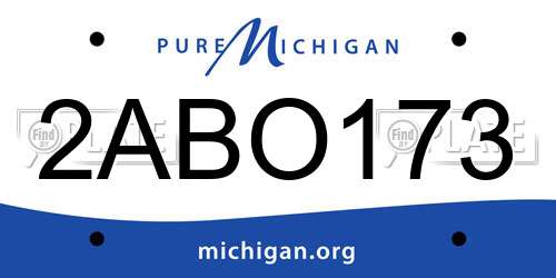2ABO173 Michigan License Plate