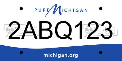2ABQ123 Michigan License Plate