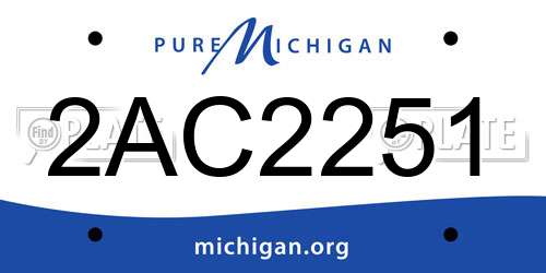2AC2251 Michigan License Plate