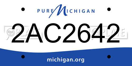 2AC2642 Michigan License Plate