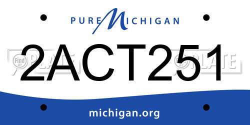 2ACT251 Michigan License Plate