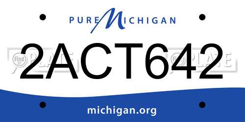2ACT642 Michigan License Plate
