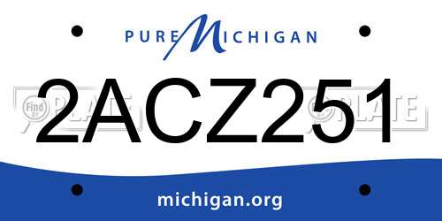 2ACZ251 Michigan License Plate