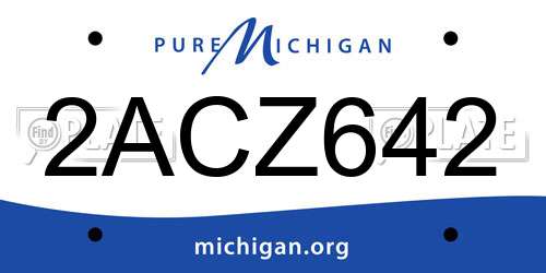 2ACZ642 Michigan License Plate