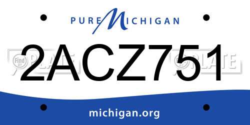 2ACZ751 Michigan License Plate