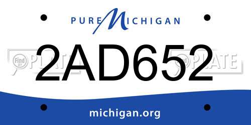 2AD652 Michigan License Plate