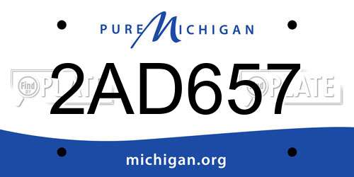 2AD657 Michigan License Plate