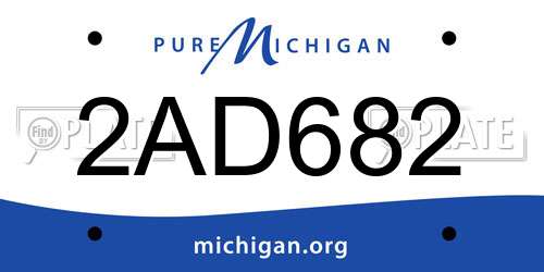 2AD682 Michigan License Plate