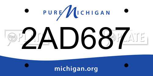 2AD687 Michigan License Plate