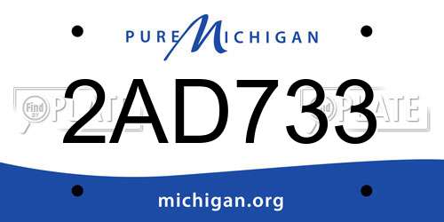 2AD733 Michigan License Plate