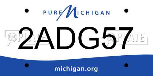 2ADG57 Michigan License Plate