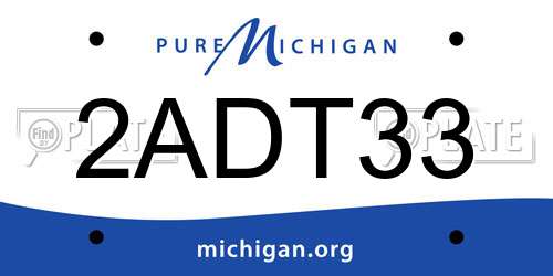 2ADT33 Michigan License Plate