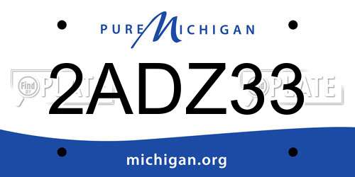 2ADZ33 Michigan License Plate
