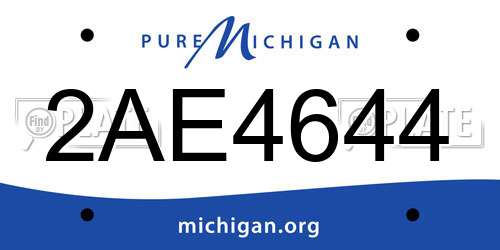 2AE4644 Michigan License Plate