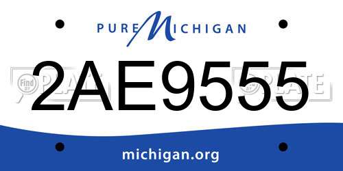 2AE9555 Michigan License Plate