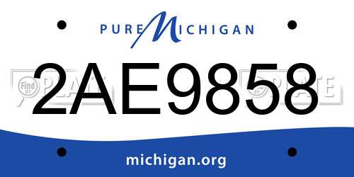 2AE9858 Michigan License Plate