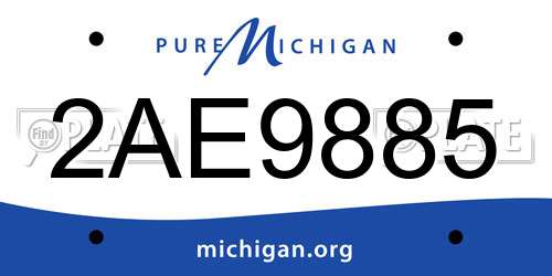 2AE9885 Michigan License Plate