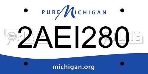 2AEI280 Michigan License Plate