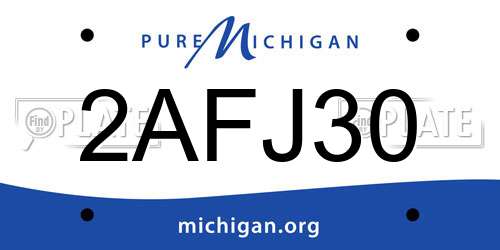 2AFJ30 Michigan License Plate