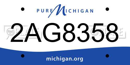 2AG8358 Michigan License Plate