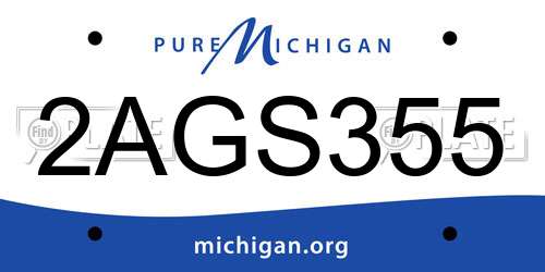 2AGS355 Michigan License Plate