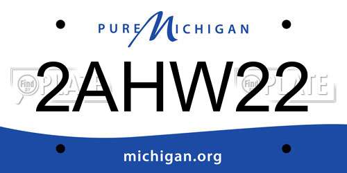 2AHW22 Michigan License Plate