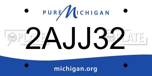 2AJJ32 Michigan License Plate