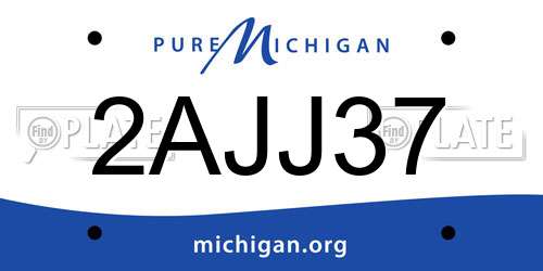 2AJJ37 Michigan License Plate