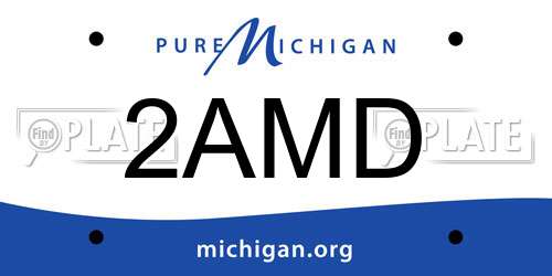2AMD Michigan License Plate