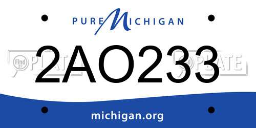 2AO233 Michigan License Plate