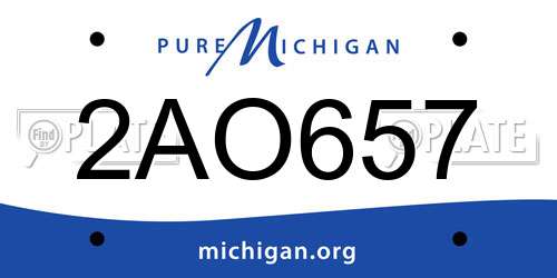 2AO657 Michigan License Plate